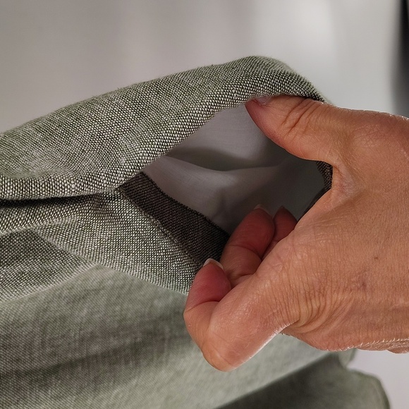 Time & Tru Linen Blend Green Dress Size Medium Quarter Button Drawstring Waist - Picture 6 of 9